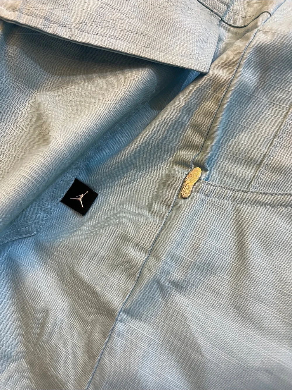 Jordan Light Blue Cargo Shorts with Orange Jumpman